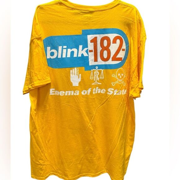 NWOT Unisex Yellow Blink 182 Graphic T-Shirt “Enema Of The State” - Size 3XL - Picture 2 of 4